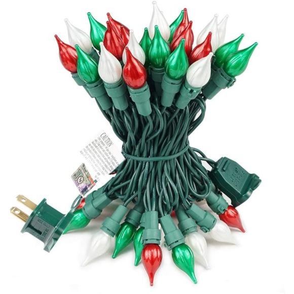 Multi Color Christmas Light Set 50 LEDs UL Certified LED String Lights Plug in - Picture 1 of 6